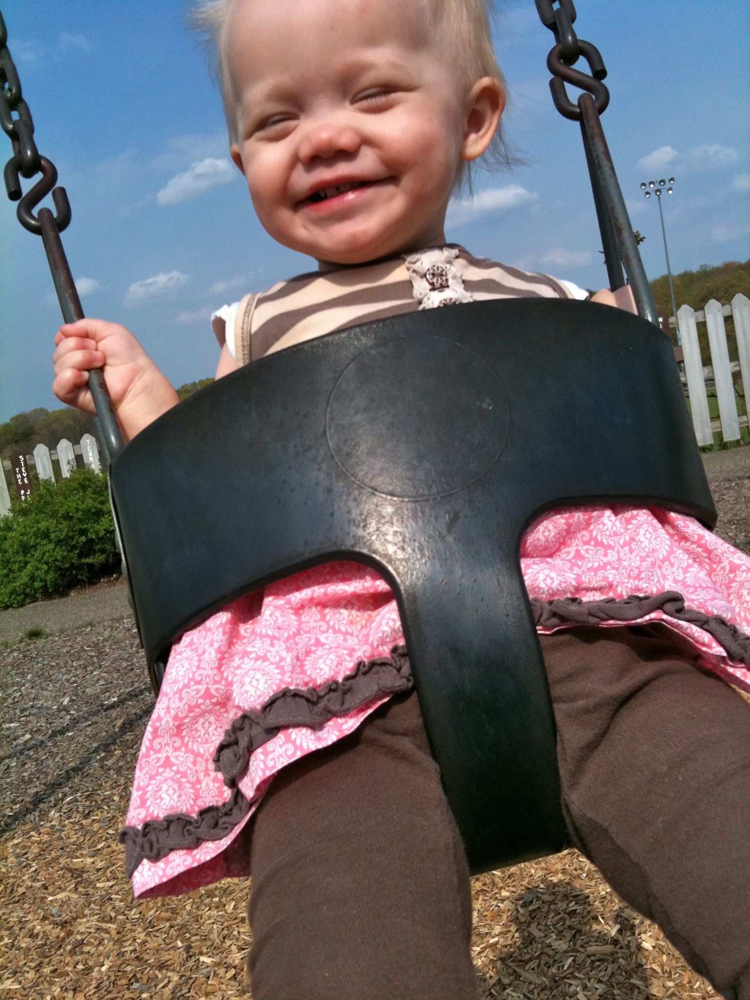 Swinging at Blueberry Hill Park